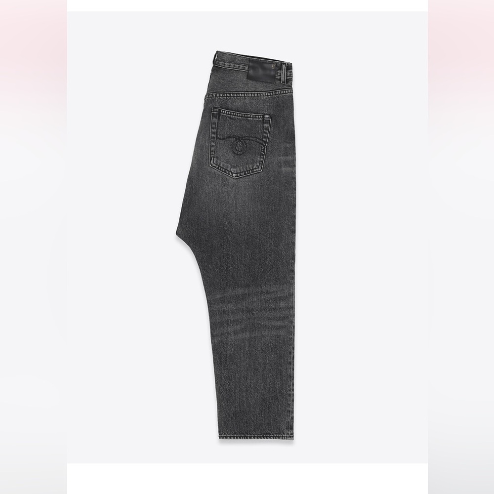 R13 Charcoal Relaxed Men's Jeans - Picture 3 of 12